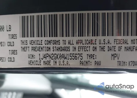 2010 Jeep Liberty Sport z USA, uszkodzony, nr VIN 1J4PN2GK0AW155675